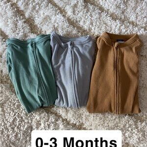 Set of nine Baby Zip-Up Onesies